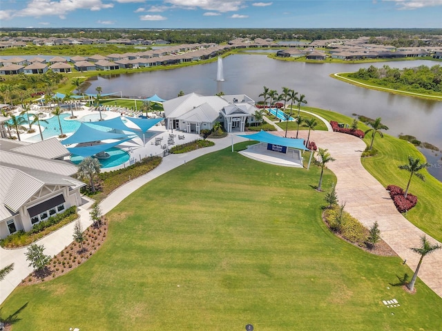 8431 Ocean Tides Cv, Parrish, FL 34219 - aerial view of residential area featuring a large body of water and a pool