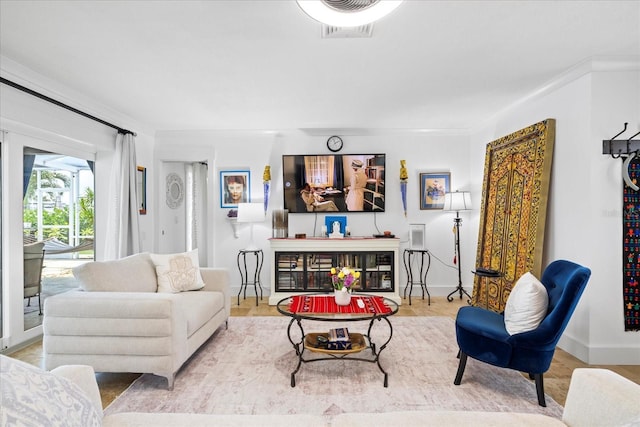 5340 Pilots Pl, New Port Richey, FL 34652 - living area featuring ornamental molding