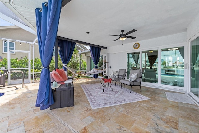 5340 Pilots Pl, New Port Richey, FL 34652 - view of patio featuring a ceiling fan