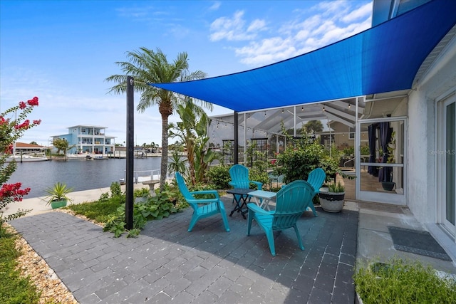 5340 Pilots Pl, New Port Richey, FL 34652 - view of patio / terrace with a water view