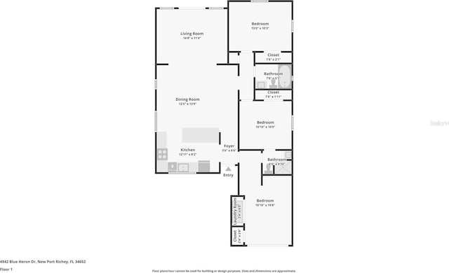 4942 Blue Heron Dr, New Port Richey, FL 34652 - property floor plan