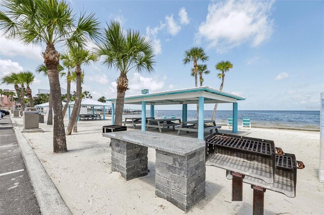 4942 Blue Heron Dr, New Port Richey, FL 34652 - view of home's community with view of water and beach and a gazebo