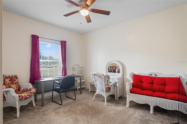 15613 Charmwood Dr, Hudson, FL 34667 - office with a ceiling fan and carpet floors