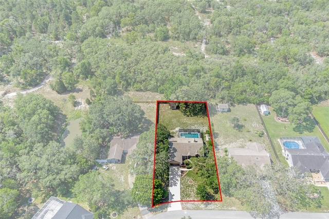 8402 Lake Hill Ct, Spring Hill, FL 34608 - view of property location with a forest and property boundaries highlighted