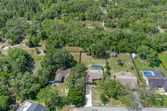 8402 Lake Hill Ct, Spring Hill, FL 34608 - aerial overview of property's location featuring a forest and a pool