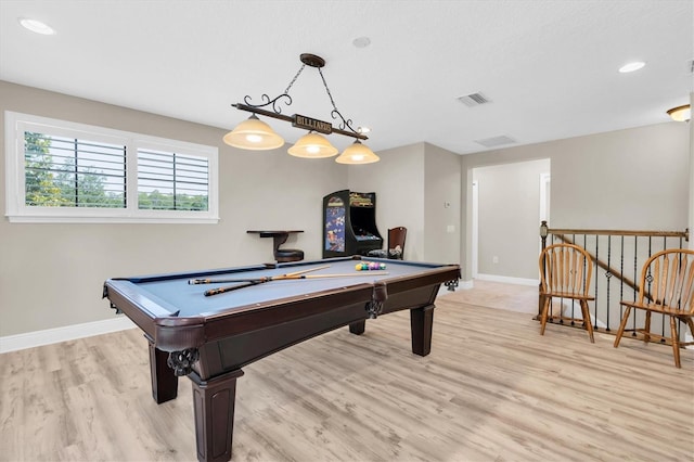 12420 Rangeland Blvd, Odessa, FL 33556 - game room featuring pool table, light wood-style floors, baseboards, and recessed lighting