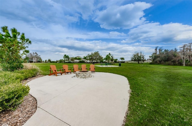 14008 Lugano Ct, Hudson, FL 34669 - view of patio / terrace with a fire pit
