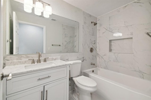 4482 Kingston Dr, Hernando Beach, FL 34607 - full bath featuring toilet, vanity, and tub / shower combination