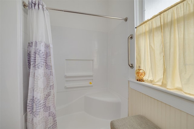 6207 Main St, New Port Richey, FL 34653 - full bathroom with a shower with curtain and radiator
