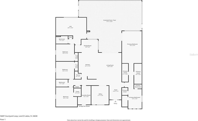 16697 Courtyard Loop, Land O Lakes, FL 34638 - view of floor plan / room layout