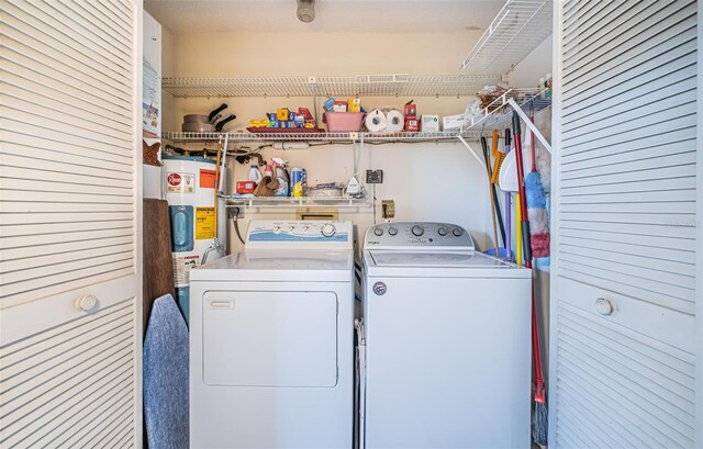 3838 Lanyard Ct Unit B, New Port Richey, FL 34652 - laundry room featuring washing machine and dryer and water heater