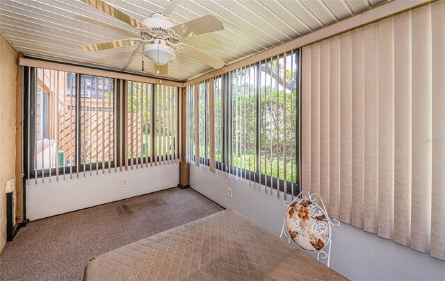 3838 Lanyard Ct Unit B, New Port Richey, FL 34652 - unfurnished sunroom with healthy amount of natural light and ceiling fan