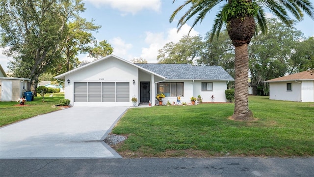 5309 Bayonne Ave, Spring Hill, FL 34608 - single story home featuring concrete driveway, a garage, a front yard, and stucco siding