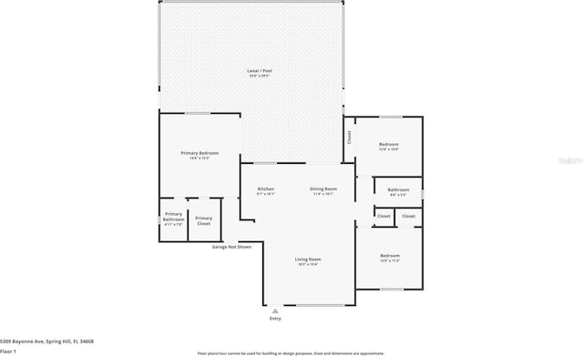 5309 Bayonne Ave, Spring Hill, FL 34608 - floor plan / room layout
