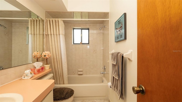 5309 Bayonne Ave, Spring Hill, FL 34608 - full bath featuring vanity, shower / bathtub combination with curtain, and toilet