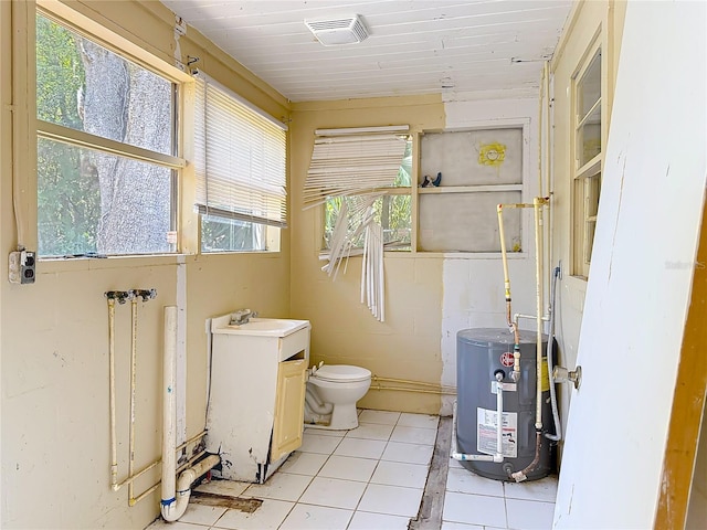 1324 SE 4th Ave, Gainesville, FL 32641 - bathroom with water heater, vanity, toilet, and tile patterned floors