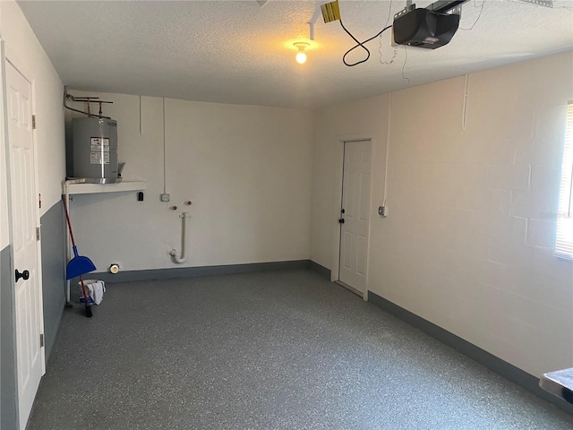 11392 Beechdale Ave, Spring Hill, FL 34608 - garage featuring electric water heater, a garage door opener, and baseboards
