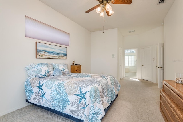 5423 Abagail Dr, Spring Hill, FL 34608 - bedroom featuring light colored carpet and a ceiling fan