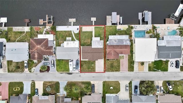 12637 2nd Isle, Hudson, FL 34667 - aerial perspective of suburban area featuring property parcel outlined