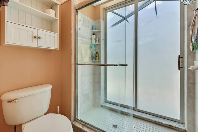 10155 Duffy Cir, Weeki Wachee, FL 34613 - bathroom with toilet and a shower stall