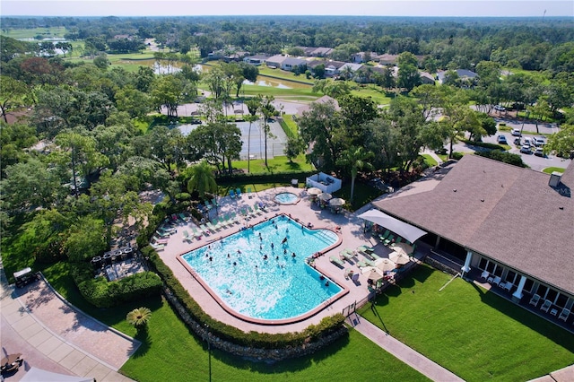 2139 Sea Pines Ct, Spring Hill, FL 34606 - drone / aerial view of a pool area
