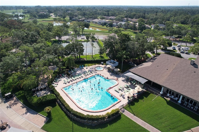 2139 Sea Pines Ct, Spring Hill, FL 34606 - aerial view of a pool area