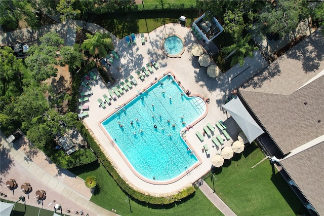 2139 Sea Pines Ct, Spring Hill, FL 34606 - aerial view of a pool area