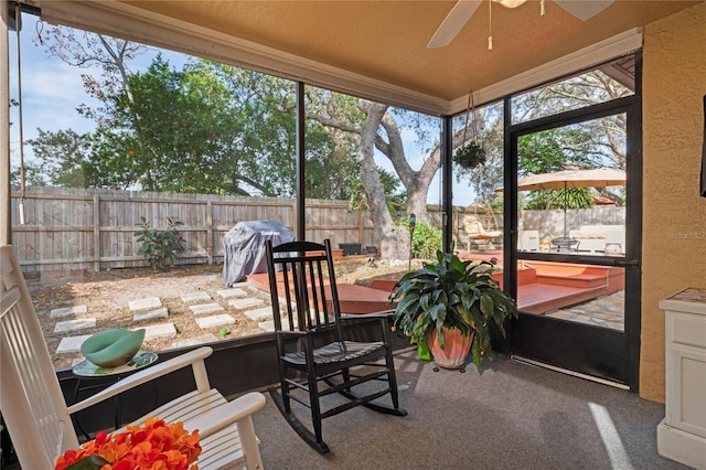 6315 Shane Ln, New Port Richey, FL 34653 - sunroom with ceiling fan