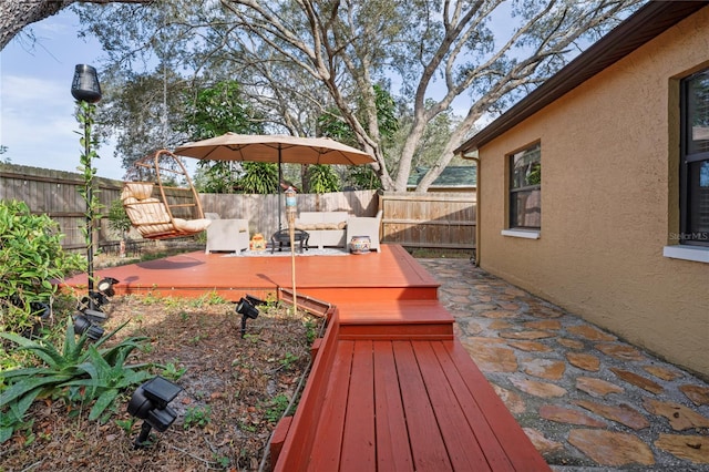 6315 Shane Ln, New Port Richey, FL 34653 - wooden deck with a fenced backyard