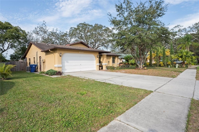 6315 Shane Ln, New Port Richey, FL 34653 - ranch-style house with stucco siding, concrete driveway, and an attached garage