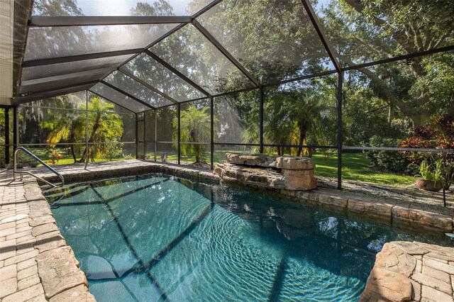 3609 Montclair Dr, New Port Richey, FL 34655 - outdoor pool with a lanai and a patio area
