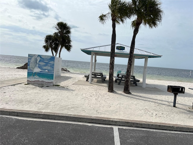 4726 Marine Pkwy Unit 104, New Port Richey, FL 34652 - surrounding community with a gazebo and view of water and beach