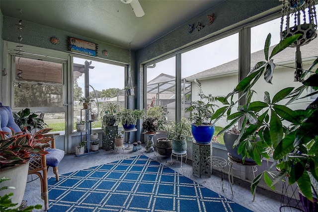 14011 Shoal Dr, Hudson, FL 34667 - sunroom featuring unfinished concrete flooring
