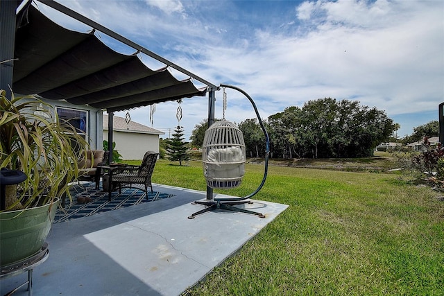 14011 Shoal Dr, Hudson, FL 34667 - view of grassy yard with a patio area and a pergola