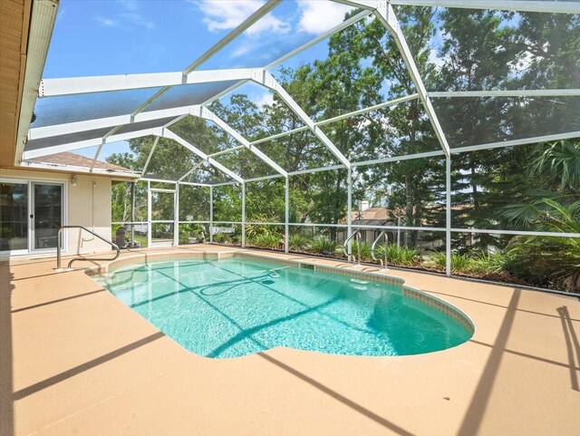 10442 Ventura Dr, Spring Hill, FL 34608 - outdoor pool with a patio area and glass enclosure
