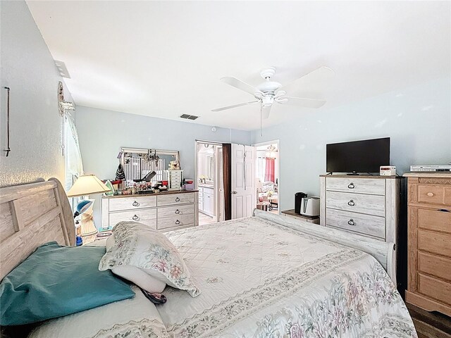 10411 Ireland St, Spring Hill, FL 34608 - bedroom with a ceiling fan and ensuite bathroom