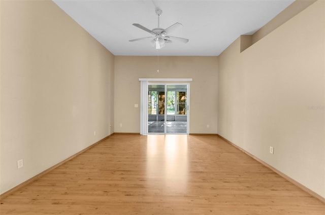 4221 San Rafael Ave, New Port Richey, FL 34655 - spare room featuring ceiling fan, light wood-style floors, and baseboards