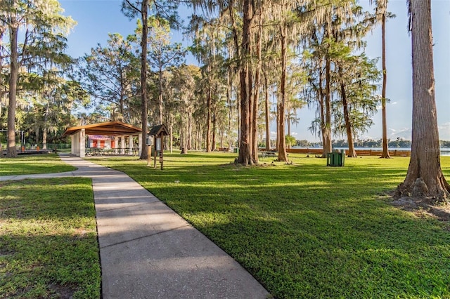 8755 Marigold Dr, New Port Richey, FL 34654 - view of community featuring a gazebo and a yard
