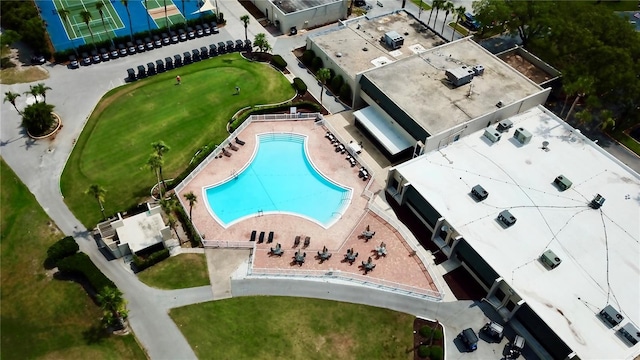 9200 Turnberry Ct, New Port Richey, FL 34655 - aerial view of a pool area