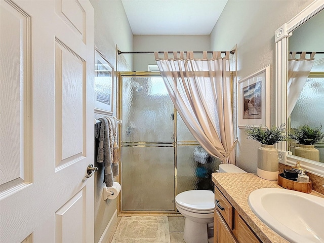13248 Linzia Ln, Spring Hill, FL 34609 - bathroom featuring a shower stall, vanity, and toilet