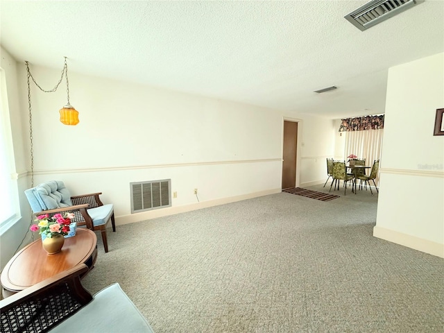 11034 Harding Dr, Port Richey, FL 34668 - sitting room with carpet, baseboards, and a textured ceiling