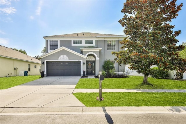 4094 Braemere Dr, Spring Hill, FL 34609 - traditional home featuring driveway, stucco siding, and a front lawn