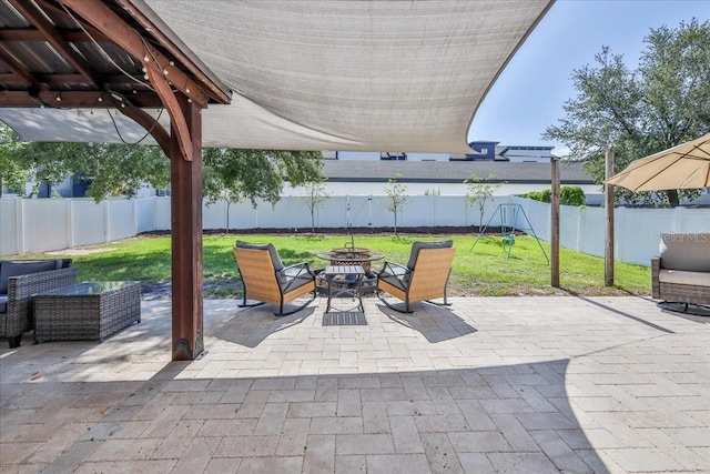 4094 Braemere Dr, Spring Hill, FL 34609 - view of patio / terrace with a fire pit