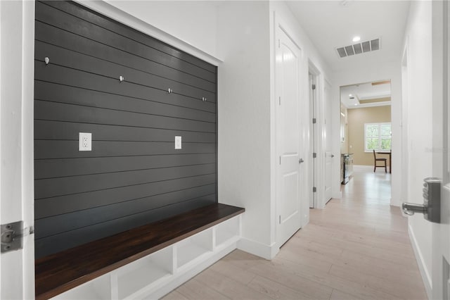 10380 Yellow Hammer Rd, Weeki Wachee, FL 34614 - mudroom with baseboards, light wood-style floors, and recessed lighting