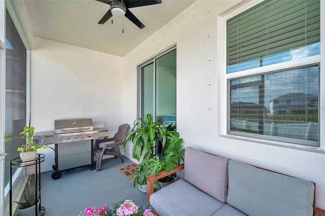7523 Tangle Brook Blvd, Gibsonton, FL 33534 - view of patio / terrace with ceiling fan and a grill