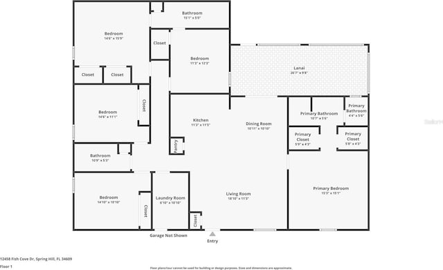 12458 Fish Cove Dr, Spring Hill, FL 34609 - floor plan / room layout