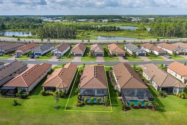 3051 Francoa Dr, Odessa, FL 33556 - aerial view of residential area featuring a nearby body of water and property boundaries highlighted