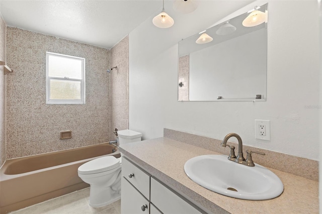 12936 Parkwood St, Hudson, FL 34669 - bathroom featuring vanity, toilet, and washtub / shower combination