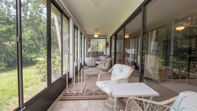 6620 Brambleleaf Dr, Spring Hill, FL 34606 - sunroom / solarium featuring a ceiling fan