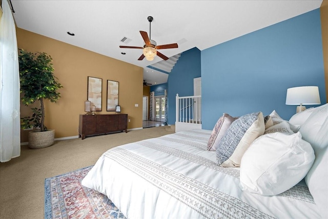 10044 Twelve Oaks Ct, Weeki Wachee, FL 34613 - carpeted bedroom featuring baseboards and a ceiling fan
